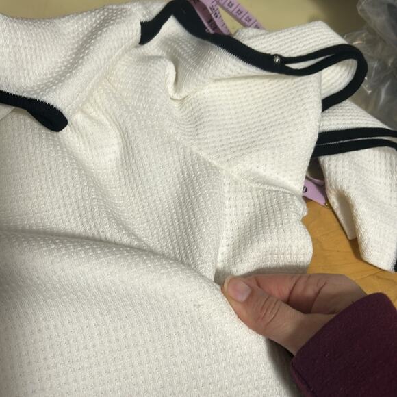 Ming Wang White and Black Dress with Embellished Hem Dress Size XL Business - Picture 9 of 10